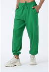 Erkek Jogger Fit Lastikli Yeşil Keten Pantolon