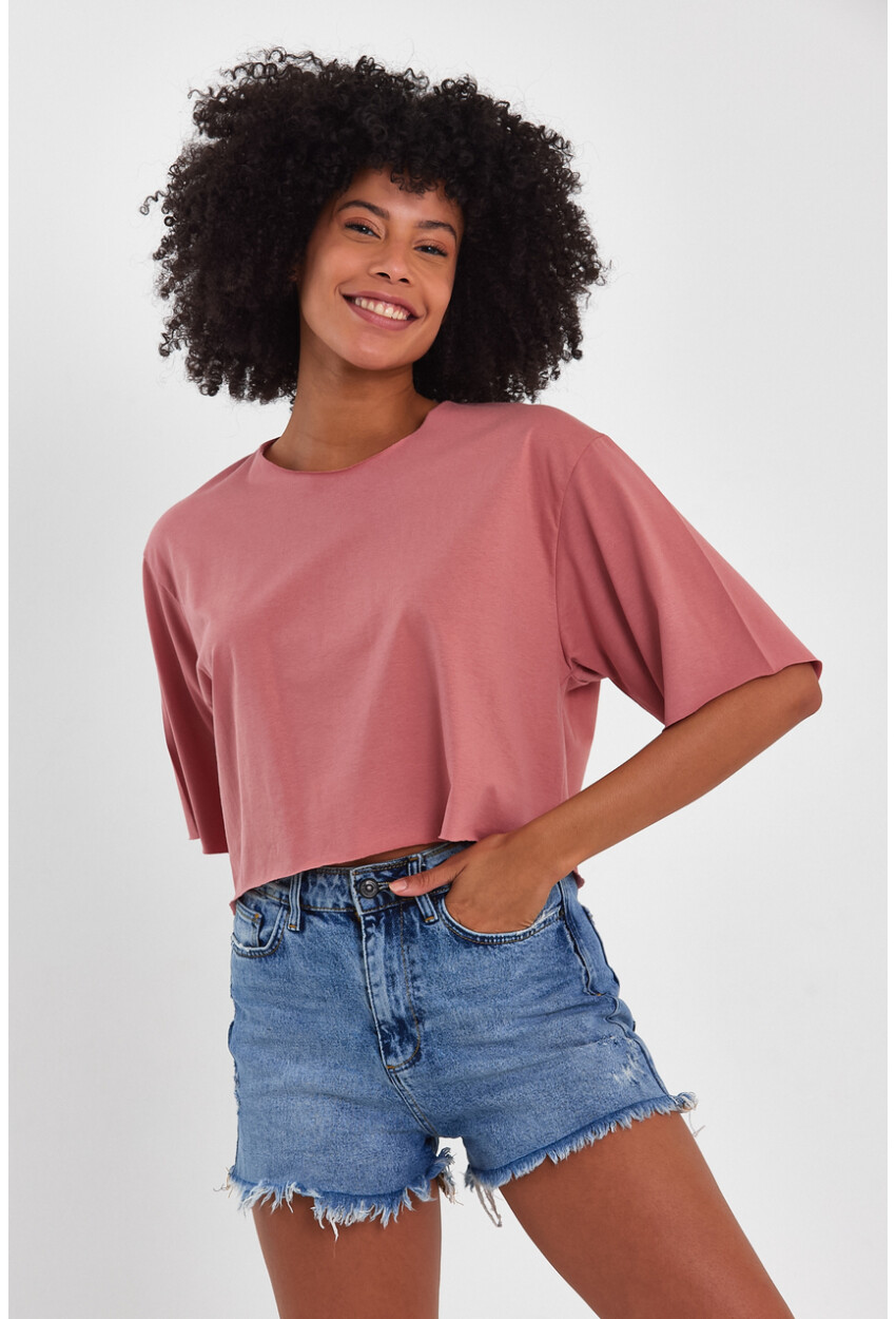Kadın Basic Oversize Crop