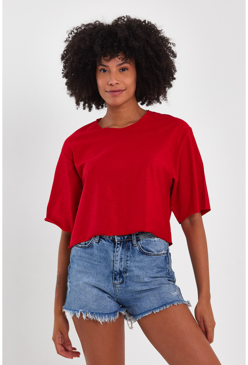 Kadın Basic Oversize Crop 