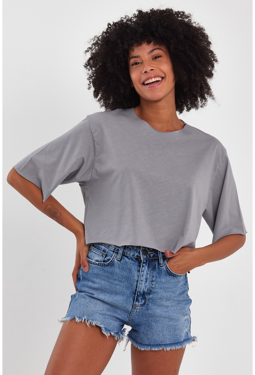 Kadın Basic Oversize Crop