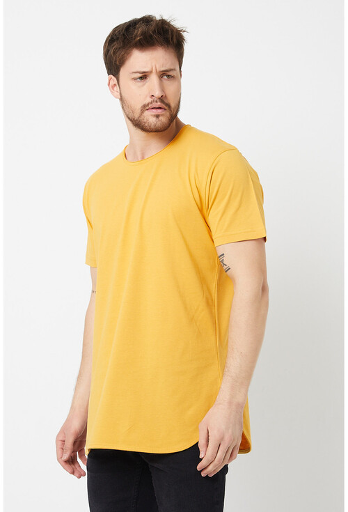 Amazing Crash Eteği Biyeli Long Basic T-Shirt Somon S