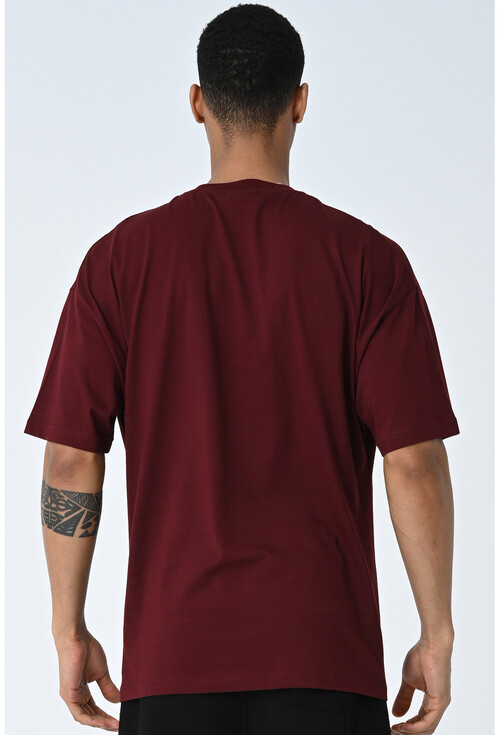 Basic Erkek Bisiklet Yaka Oversize Kalıp Kısa Kollu T-Shirt