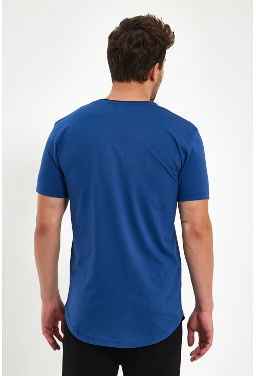 Eteği Oval Basic Bisiklet Yaka Slim Fit Kısa Kollu T-Shirt