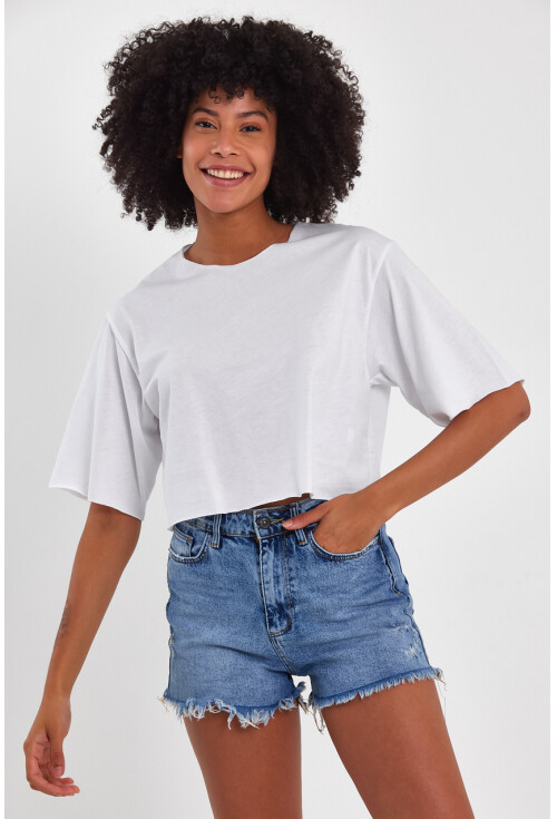 Kadın Basic Oversize Crop