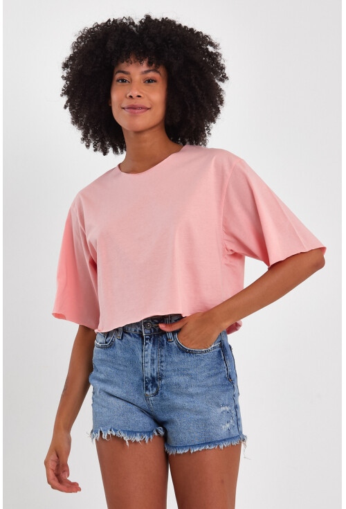 Kadın Basic Oversize Crop 