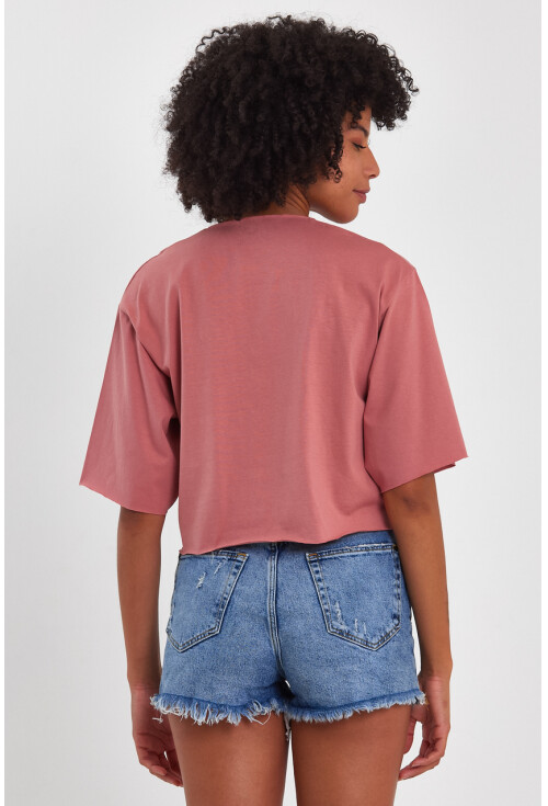 Kadın Basic Oversize Crop