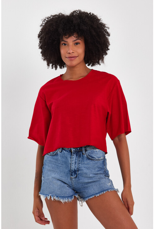 Kadın Basic Oversize Crop 
