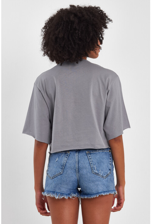 Kadın Basic Oversize Crop