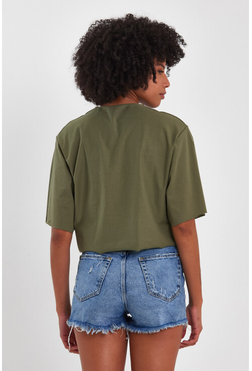Kadın Basic Oversize Crop 