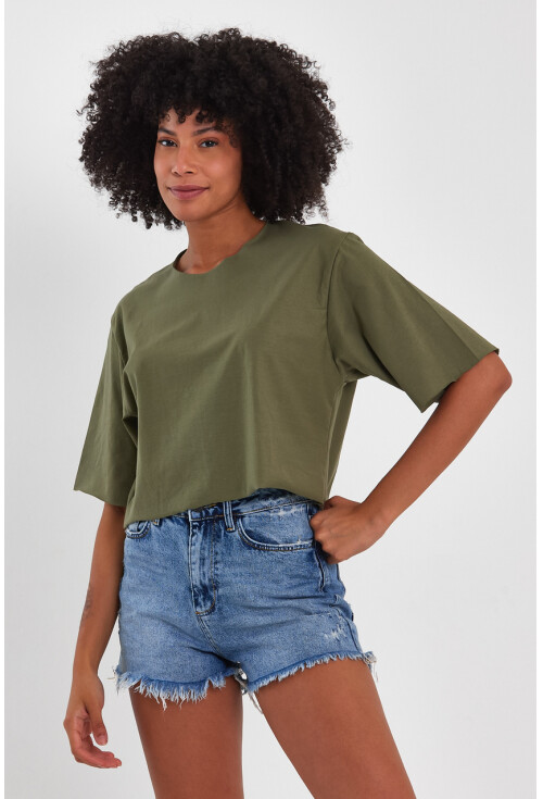 Kadın Basic Oversize Crop 