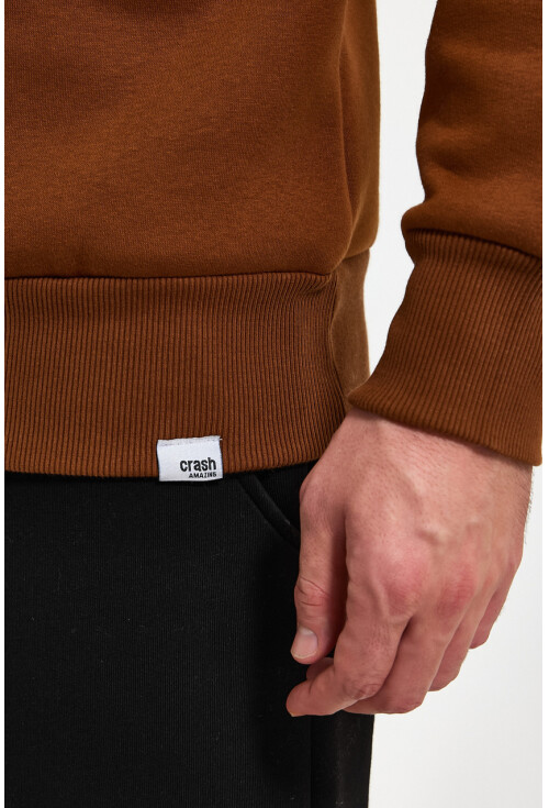 Yüksek Yaka Yarım Fermuarlı Basic Sweatshirt