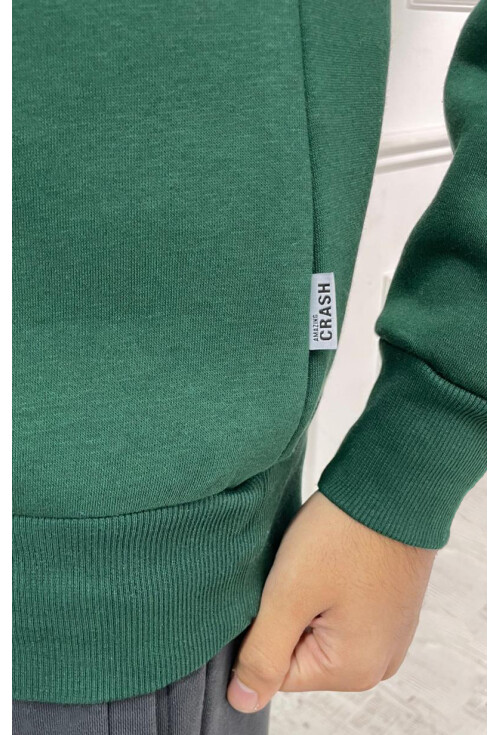 Yüksek Yaka Yarım Fermuarlı Basic Sweatshirt