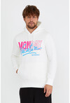Unisex Kapüşonlu Kanguru Cepli Baskılı Sweatshirt P4070