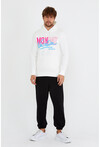 Unisex Kapüşonlu Kanguru Cepli Baskılı Sweatshirt P4070