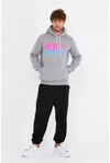 Unisex Kapüşonlu Kanguru Cepli Baskılı Sweatshirt P4070