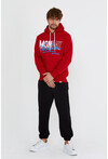 Unisex Kapüşonlu Kanguru Cepli Baskılı Sweatshirt P4070