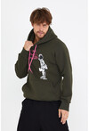Unisex Kapüşonlu Kanguru Cepli Baskılı Sweatshirt P4072