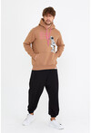 Unisex Kapüşonlu Kanguru Cepli Baskılı Sweatshirt P4072
