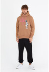 Unisex Kapüşonlu Kanguru Cepli Baskılı Sweatshirt P4072