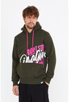Unisex Kapüşonlu Kanguru Cepli Baskılı Sweatshirt P4082
