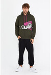 Unisex Kapüşonlu Kanguru Cepli Baskılı Sweatshirt P4082
