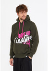 Unisex Kapüşonlu Kanguru Cepli Baskılı Sweatshirt P4082
