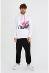 Unisex Kapüşonlu Kanguru Cepli Baskılı Sweatshirt P4082