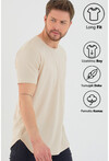 Basic Erkek Bisiklet Yaka Long Fit Eteği Biyeli T-Shirt