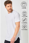 Basic Erkek Bisiklet Yaka Long Fit Eteği Biyeli T-Shirt