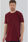 Basic Erkek Bisiklet Yaka Long Fit Eteği Biyeli T-Shirt