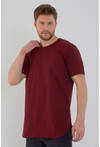 Basic Erkek Bisiklet Yaka Long Fit Eteği Biyeli T-Shirt