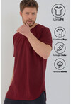Basic Erkek Bisiklet Yaka Long Fit Eteği Biyeli T-Shirt