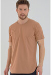 Basic Erkek Bisiklet Yaka Long Fit Eteği Biyeli T-Shirt