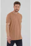 Basic Erkek Bisiklet Yaka Long Fit Eteği Biyeli T-Shirt