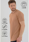 Basic Erkek Bisiklet Yaka Long Fit Eteği Biyeli T-Shirt