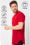 Basic Erkek Bisiklet Yaka Long Fit Eteği Biyeli T-Shirt