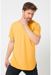 Basic Erkek Bisiklet Yaka Long Fit Eteği Biyeli T-Shirt
