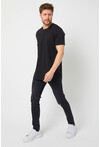 Basic Erkek Bisiklet Yaka Long Fit Eteği Biyeli T-Shirt