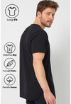 Basic Erkek Bisiklet Yaka Long Fit Eteği Biyeli T-Shirt
