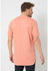Basic Erkek Bisiklet Yaka Long Fit Eteği Biyeli T-Shirt