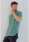 Basic Erkek Bisiklet Yaka Long Fit Eteği Biyeli T-Shirt