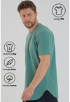 Basic Erkek Bisiklet Yaka Long Fit Eteği Biyeli T-Shirt