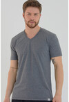 Basic Erkek V Yaka Slim Fit Kısa Kollu T-Shirt