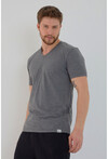Basic Erkek V Yaka Slim Fit Kısa Kollu T-Shirt