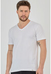 Basic Erkek V Yaka Slim Fit Kısa Kollu T-Shirt
