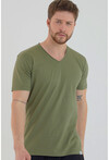 Basic Erkek V Yaka Slim Fit Kısa Kollu T-Shirt