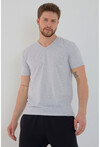 Basic Erkek V Yaka Slim Fit Kısa Kollu T-Shirt