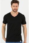Basic Erkek V Yaka Slim Fit Kısa Kollu T-Shirt