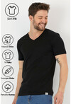 Basic Erkek V Yaka Slim Fit Kısa Kollu T-Shirt