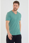 Basic Erkek V Yaka Slim Fit Kısa Kollu T-Shirt